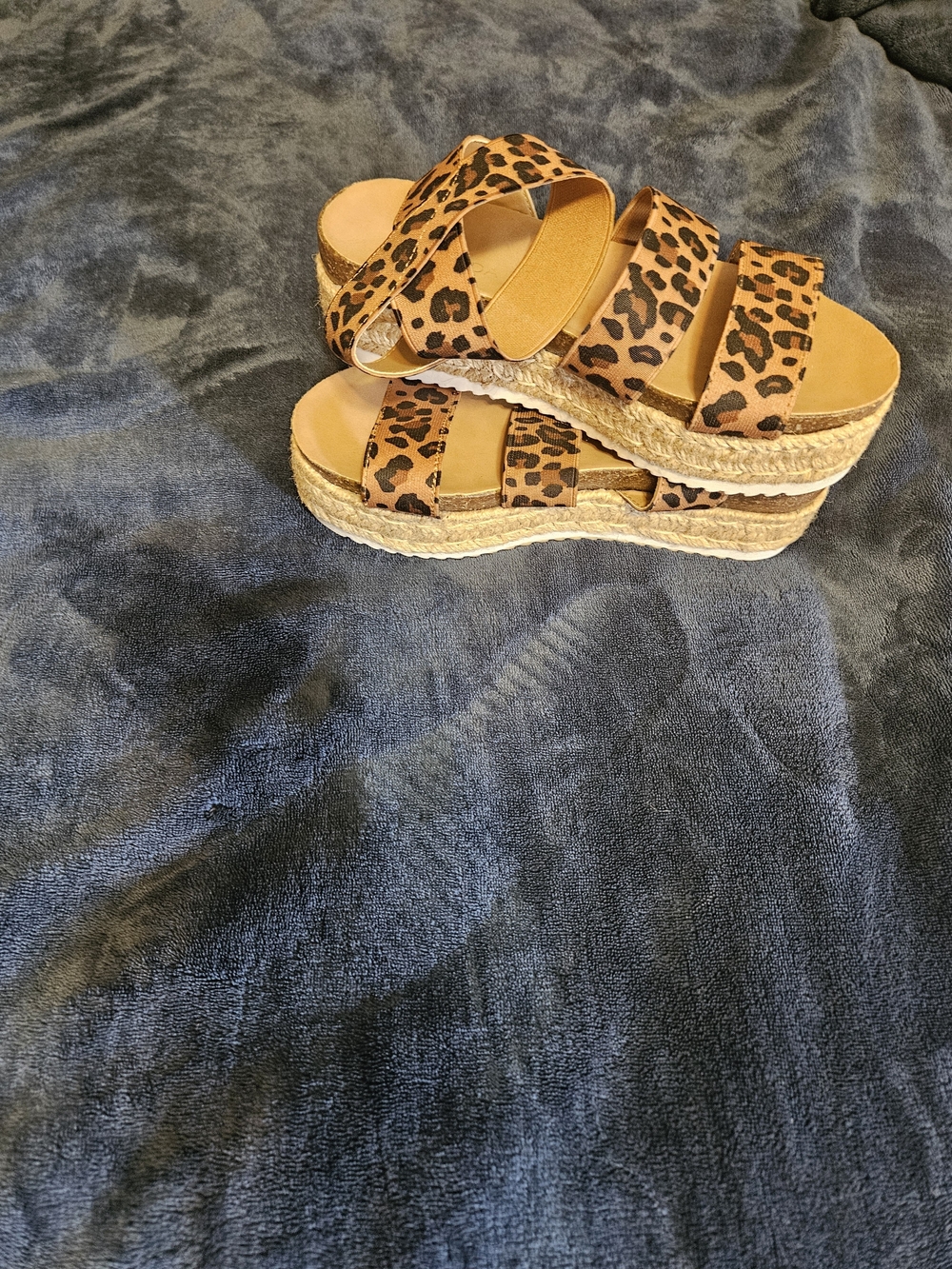& Other Stories Leopard Print Espadrille Platform Sandals - Tan/Brown